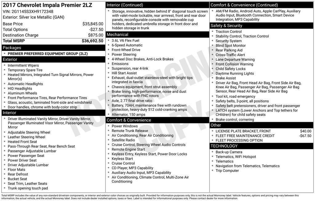 2017 CHEVROLET Impala