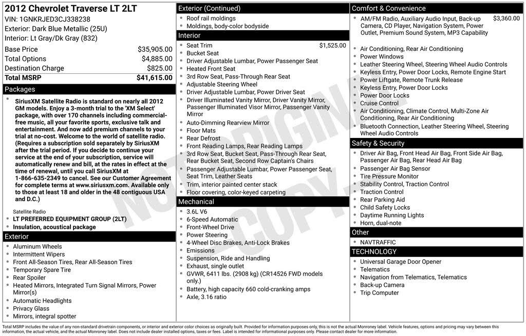 2012 CHEVROLET Traverse