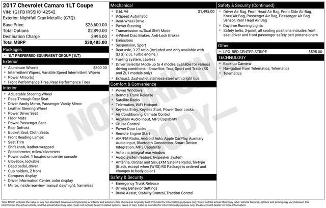 2017 CHEVROLET Camaro