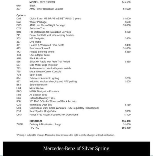 2022 MERCEDES-BENZ C-Class