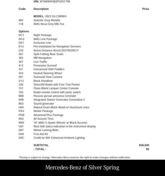 2023 MERCEDES-BENZ GLC-Class