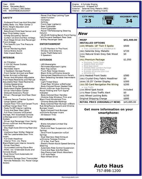 2019 MERCEDES-BENZ C-Class