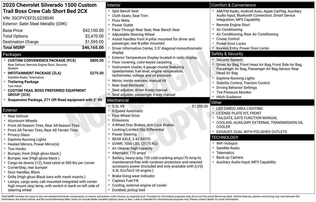 2020 CHEVROLET Silverado