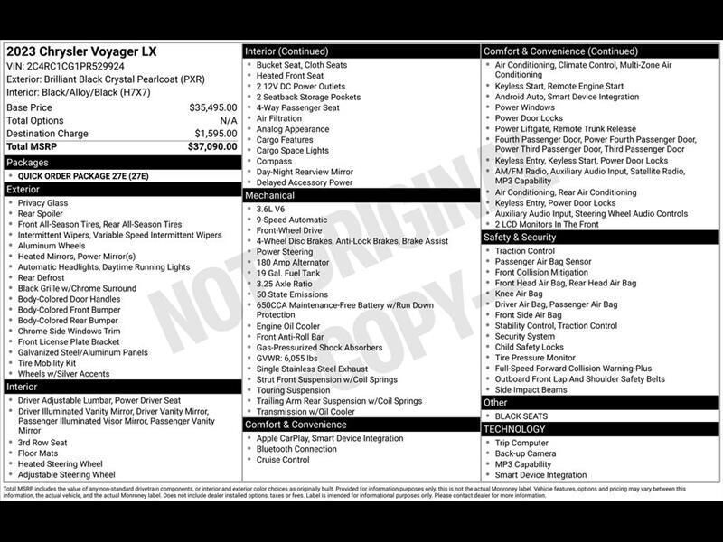 2023 CHRYSLER Voyager