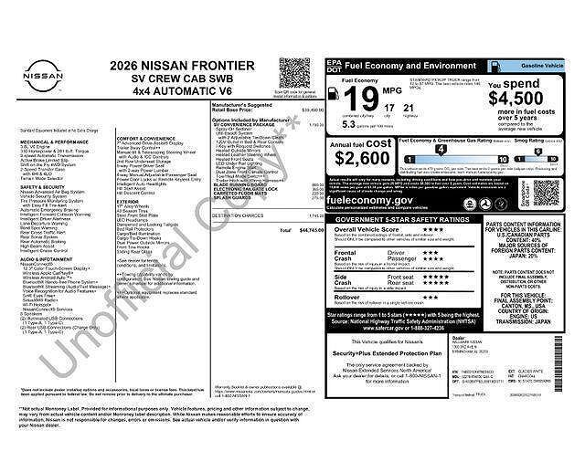 2026 NISSAN Frontier