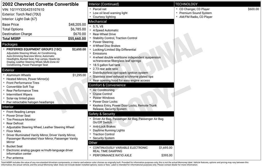 2002 CHEVROLET Corvette