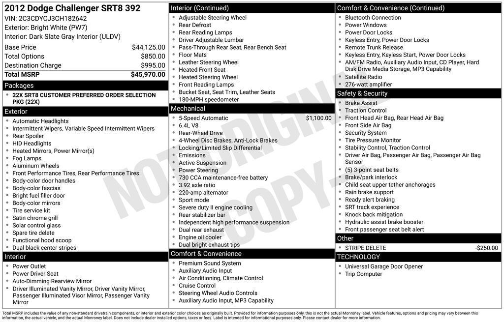 2012 DODGE Challenger