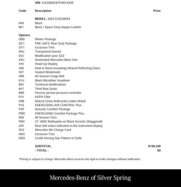 2023 MERCEDES-BENZ EQS-Class SUV
