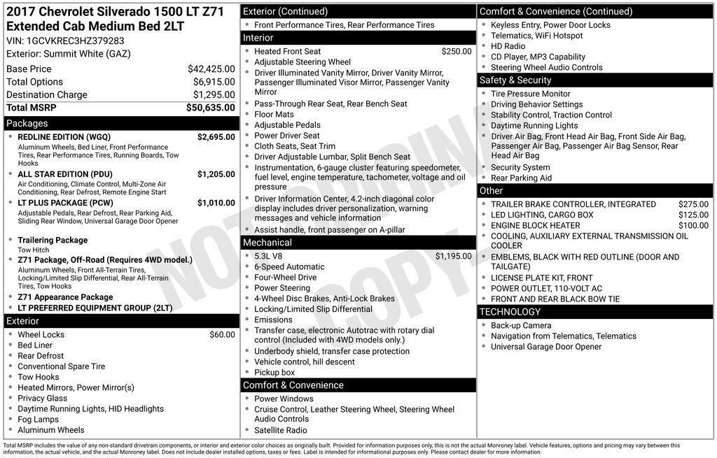 2017 CHEVROLET Silverado