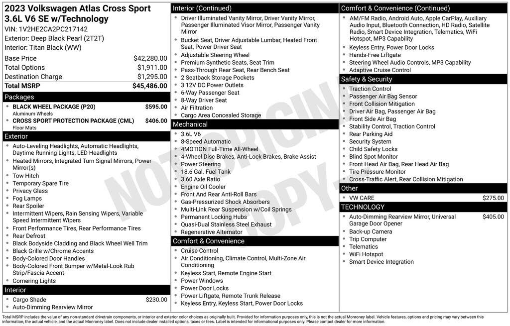 2023 VOLKSWAGEN Atlas Cross Sport 4Motion