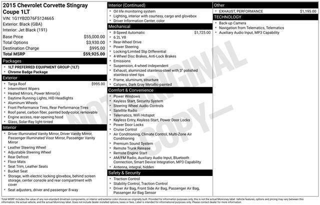 2015 CHEVROLET Corvette