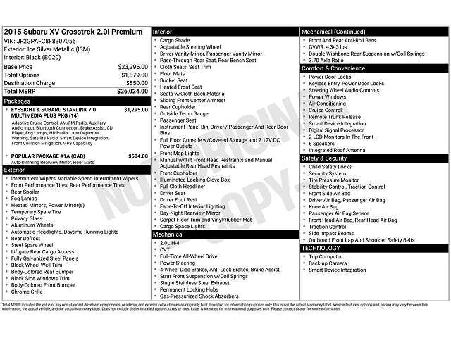 2015 SUBARU XV CrossTrek