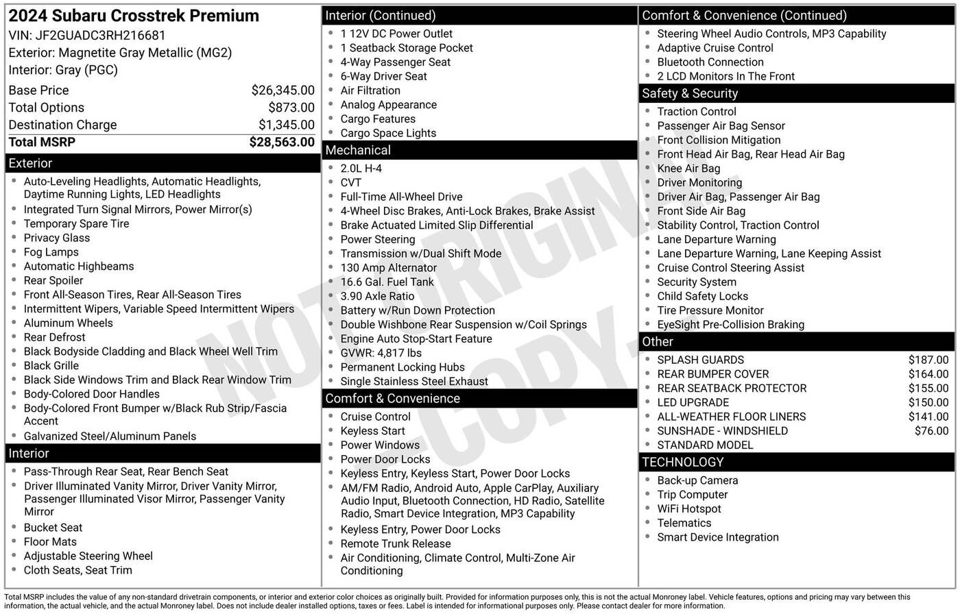 2024 SUBARU Crosstrek