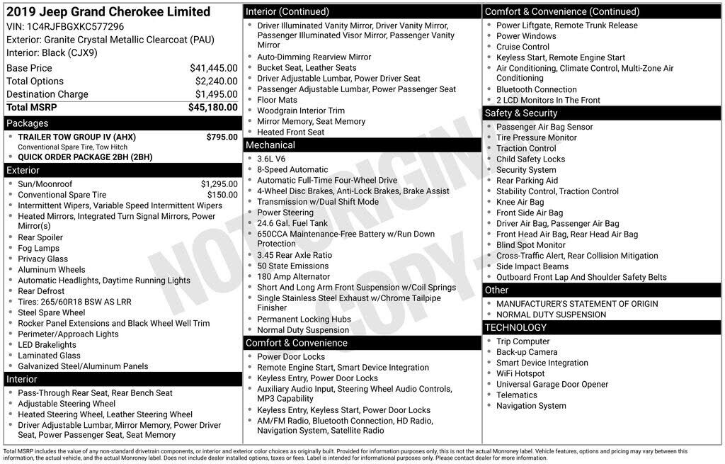 2019 JEEP Grand Cherokee
