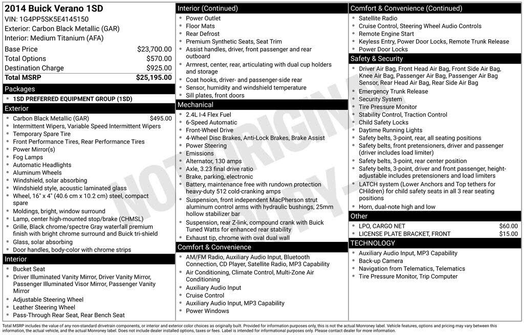 2014 BUICK Verano