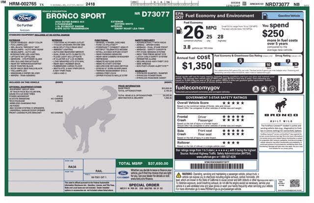 2022 FORD Bronco