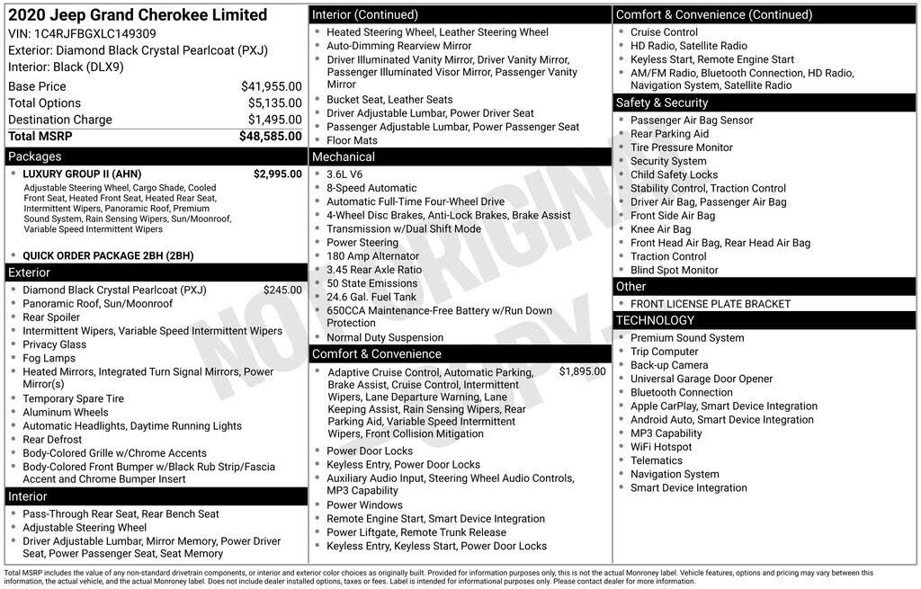 2020 JEEP Grand Cherokee