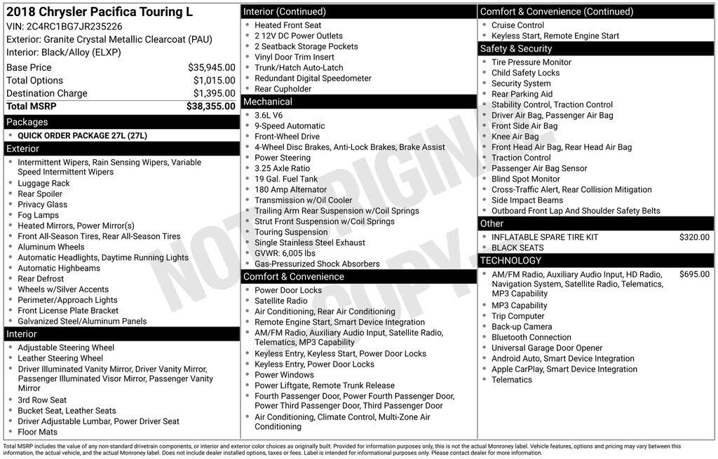 2018 CHRYSLER Pacifica