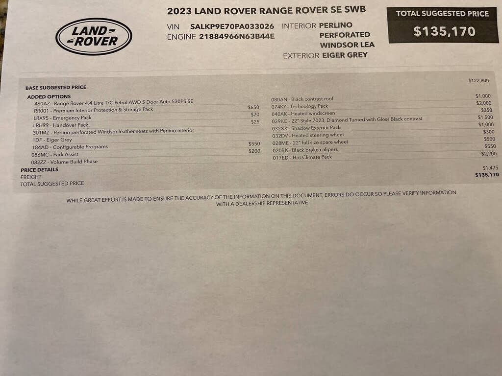 2023 LAND ROVER New Range Rover