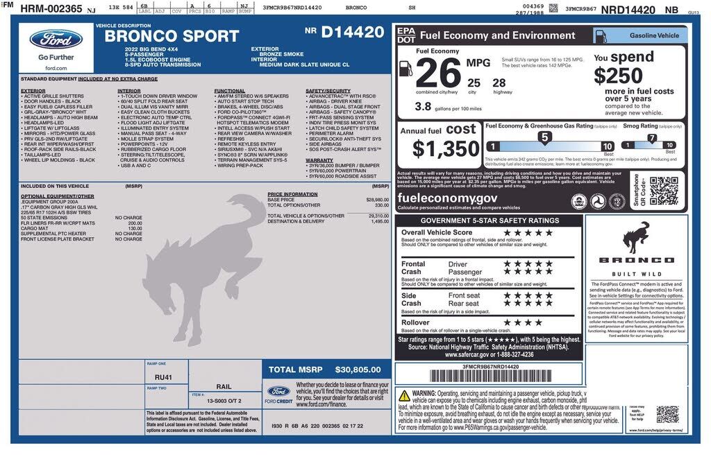 2022 FORD Bronco
