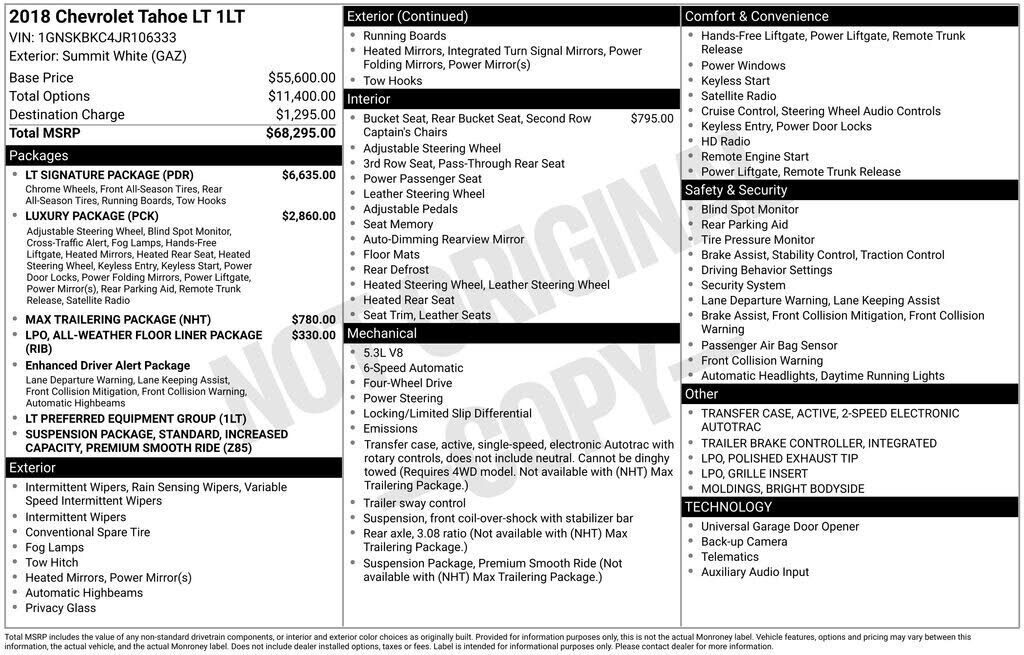 2018 CHEVROLET Tahoe