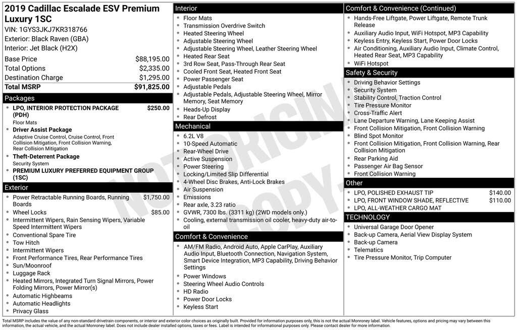 2019 CADILLAC Escalade ESV