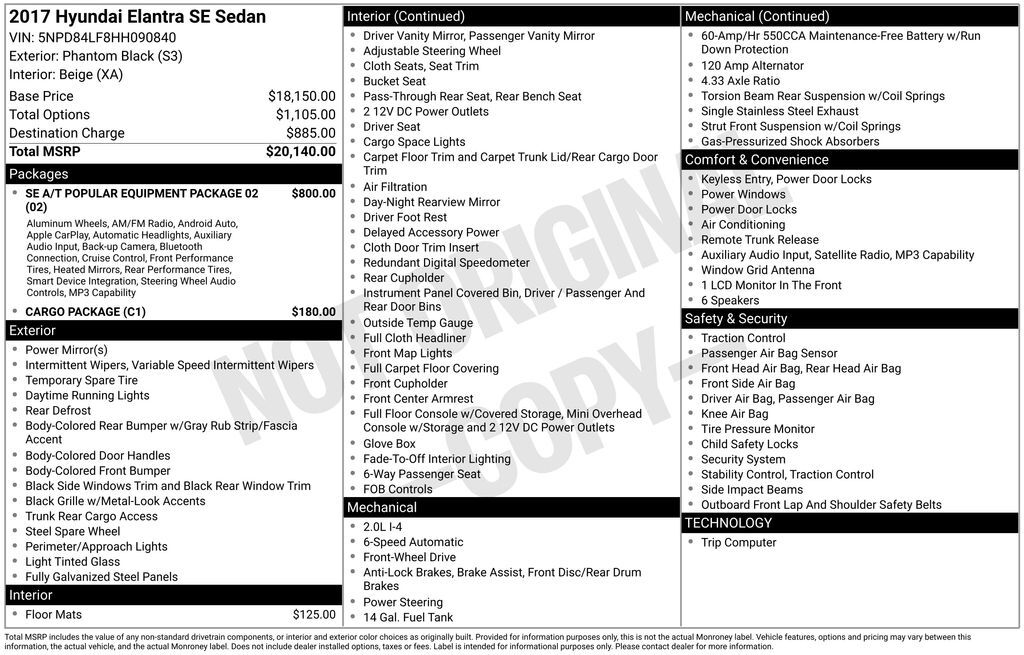 2017 HYUNDAI Elantra