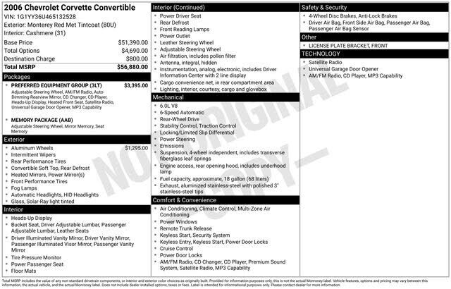 2006 CHEVROLET Corvette