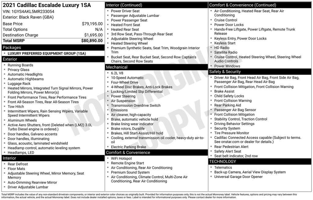 2021 CADILLAC Escalade