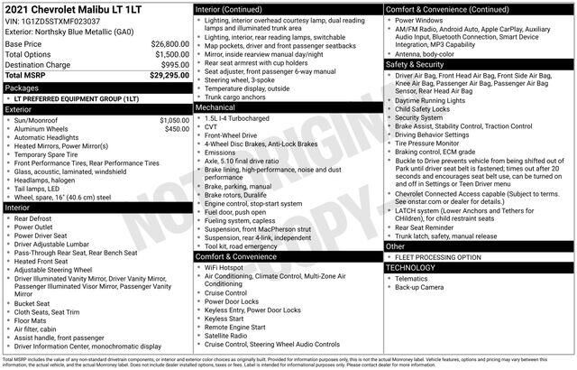 2021 CHEVROLET Malibu