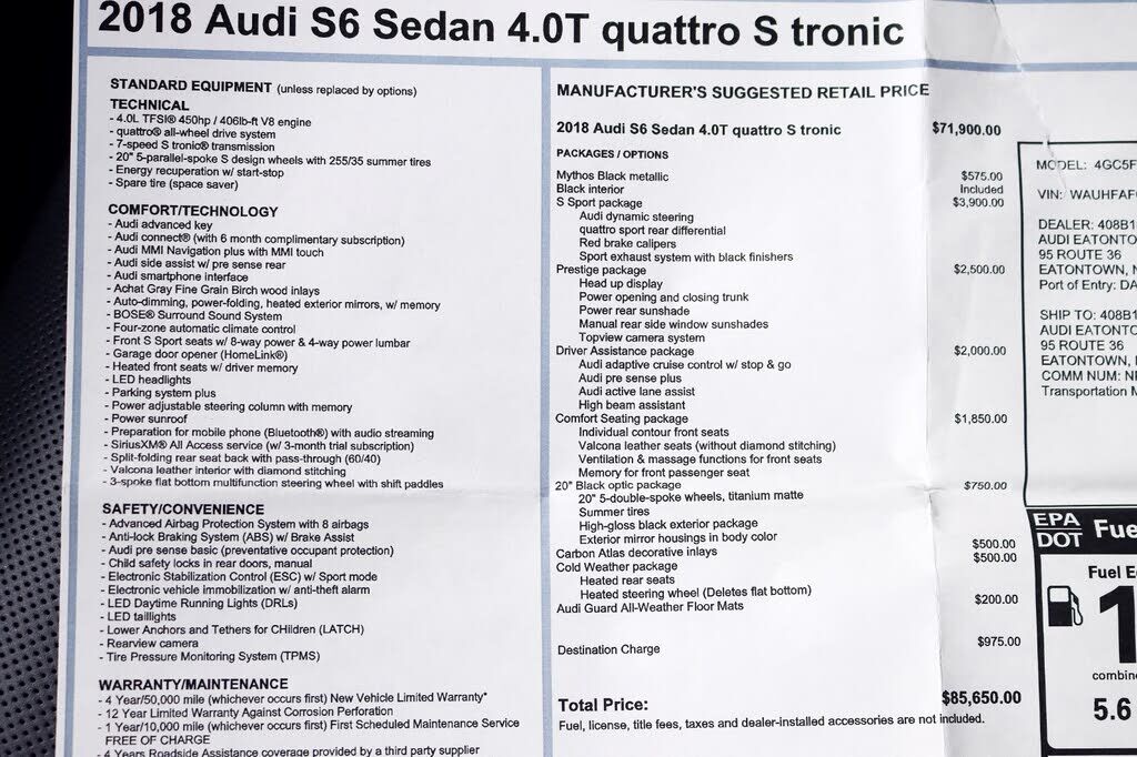 2018 Audi S6