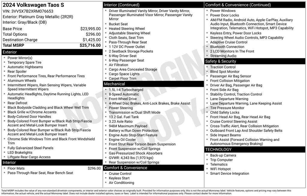 2024 VOLKSWAGEN Taos