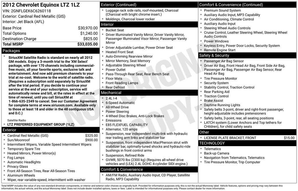 2012 CHEVROLET Equinox