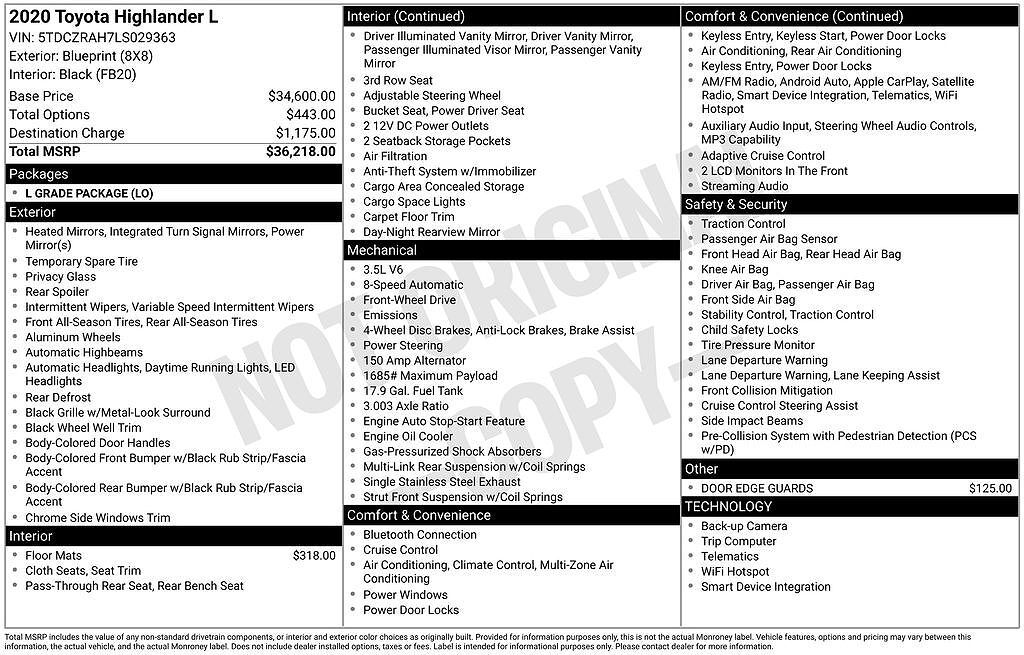 2020 TOYOTA Highlander