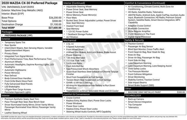 2020 MAZDA CX-30