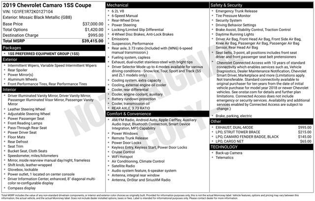 2019 CHEVROLET Camaro