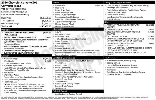 2026 CHEVROLET Corvette