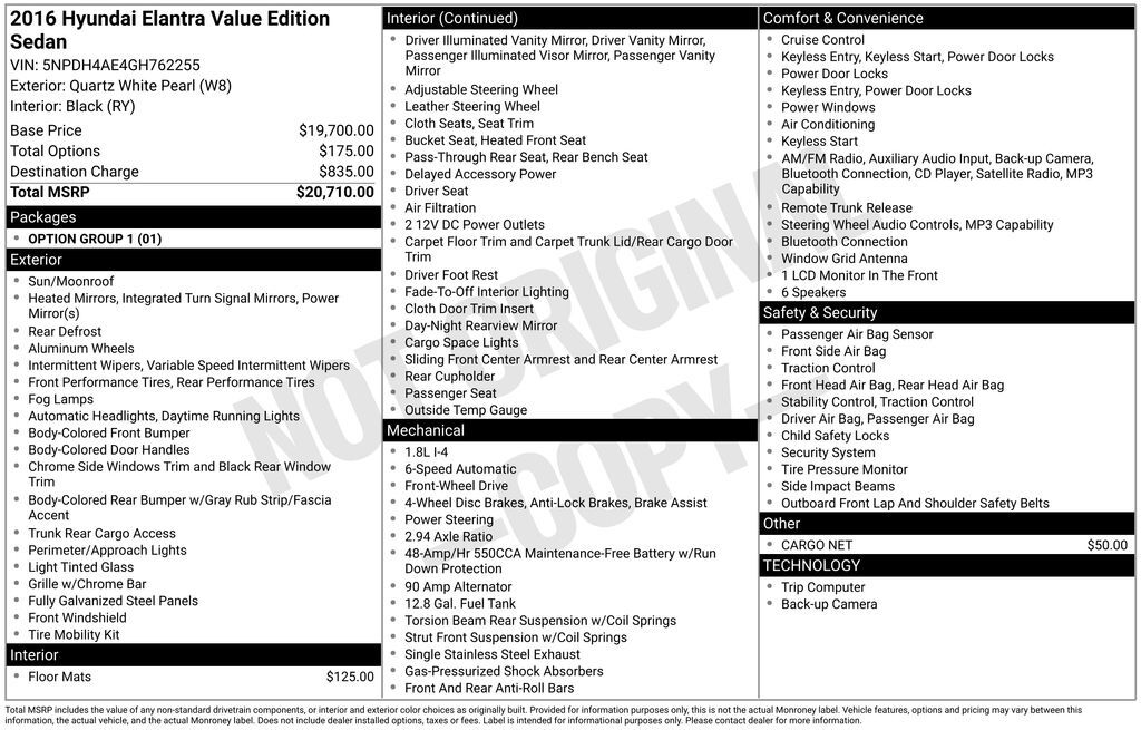 2016 HYUNDAI Elantra