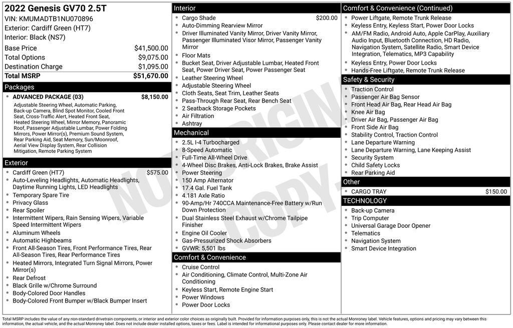 2022 GENESIS GV70