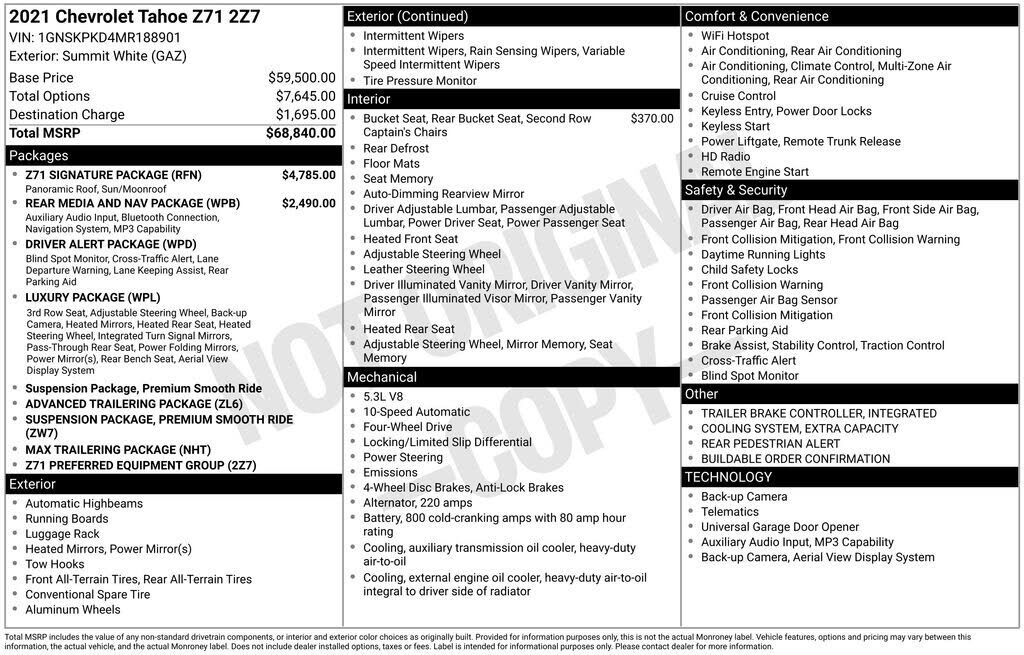 2021 CHEVROLET Tahoe