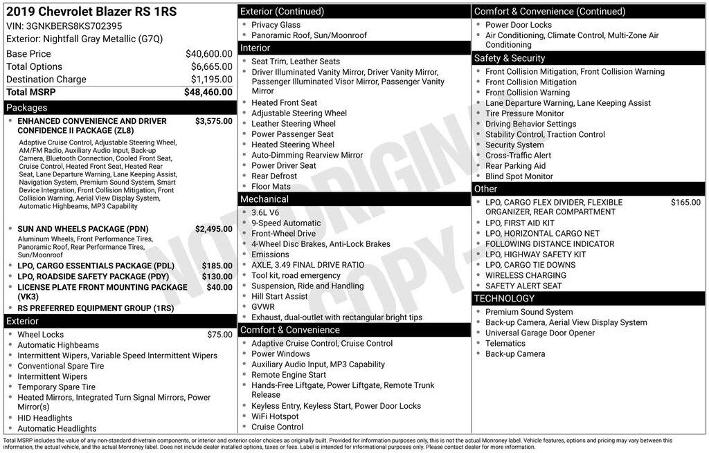 2019 CHEVROLET Blazer