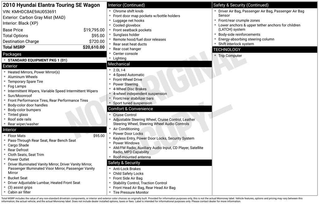 2010 HYUNDAI Elantra Touring