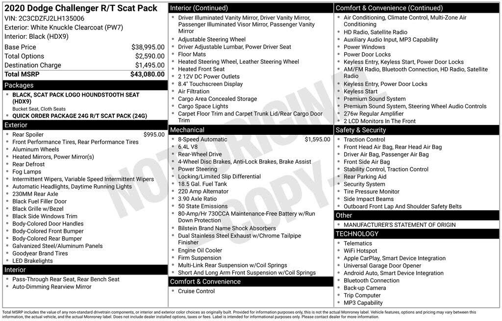 2020 DODGE Challenger