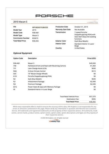 2015 PORSCHE Macan