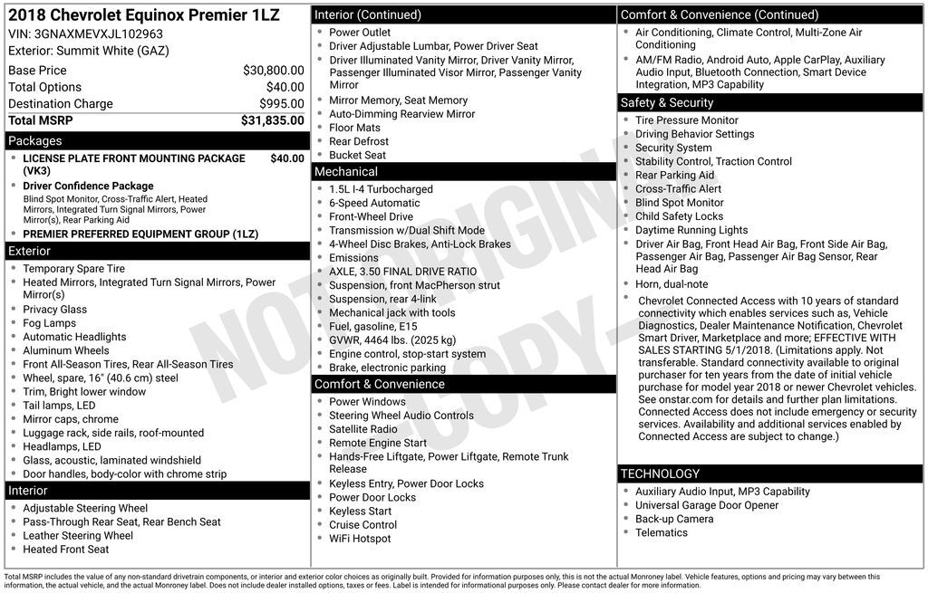 2018 CHEVROLET Equinox
