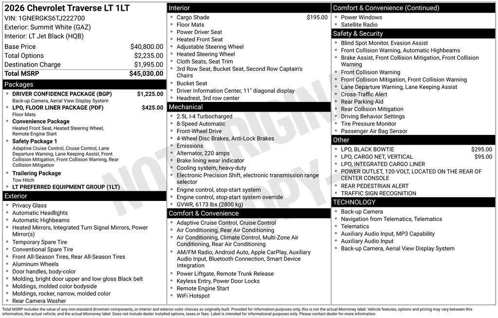 2026 CHEVROLET Traverse