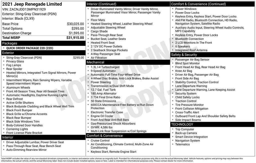 2021 JEEP Renegade