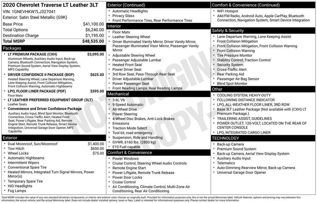 2020 CHEVROLET Traverse