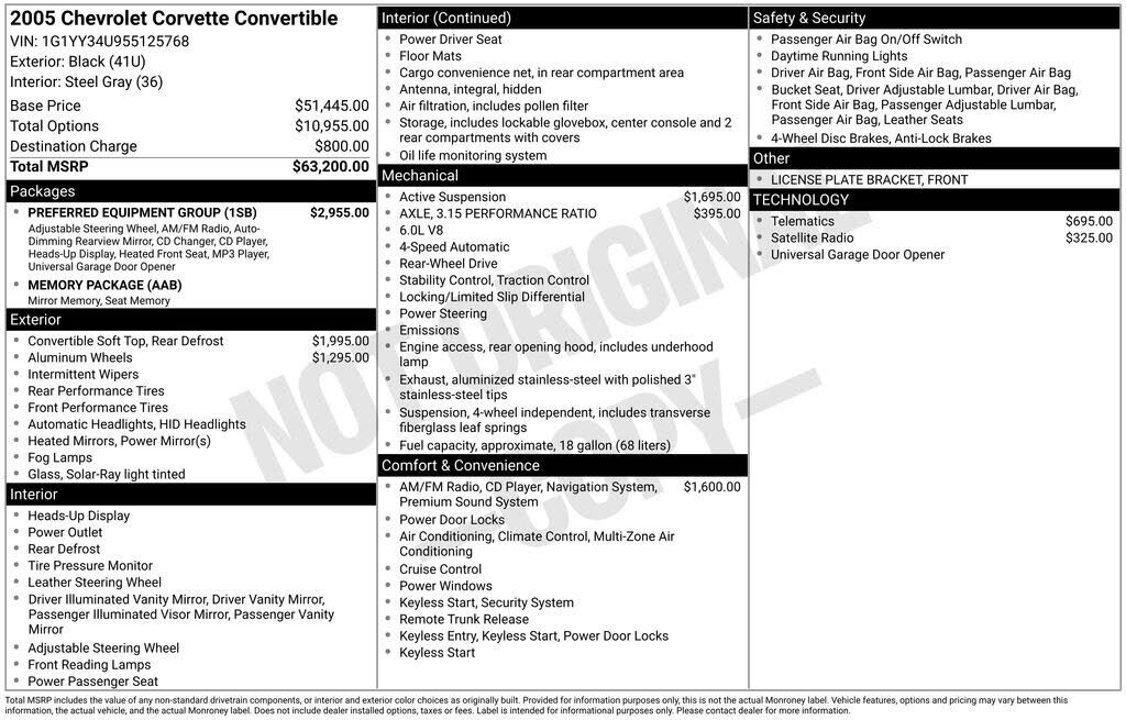 2005 CHEVROLET Corvette