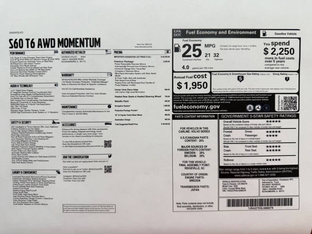 2020 VOLVO S60